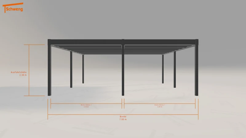 #DE Schweng Flachdachcarport C600+ (ID v4d8z3)