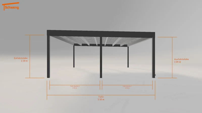 #DE Schweng Flachdachcarport C600 (ID k23p7b)