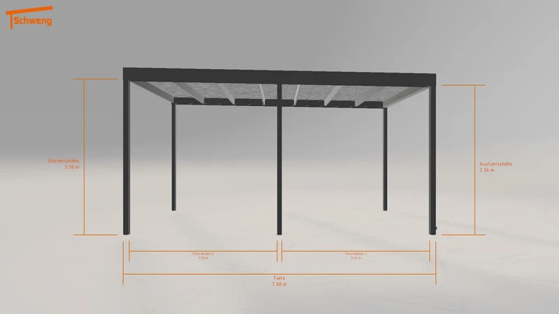 #DE Schweng Flachdachcarport C600 (ID x7k5jy)