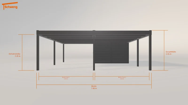 #DE Schweng Flachdachcarport C600 (ID w3rkrv)