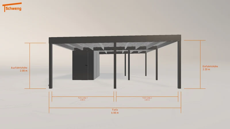 #DE Schweng Flachdachcarport C600 (ID w3rkrv)