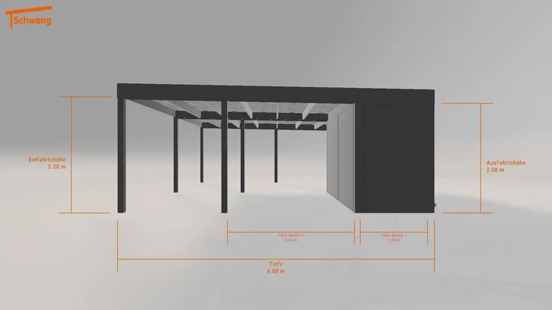 #DE Schweng Flachdachcarport C600 (ID w3rkrv)