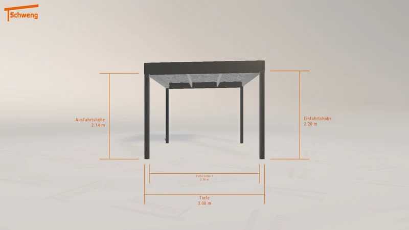 #DE Schweng Flachdachcarport C600 (ID w3rgmz)