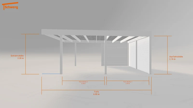 #DE Schweng Flachdachcarport C600 (ID ygkb93)