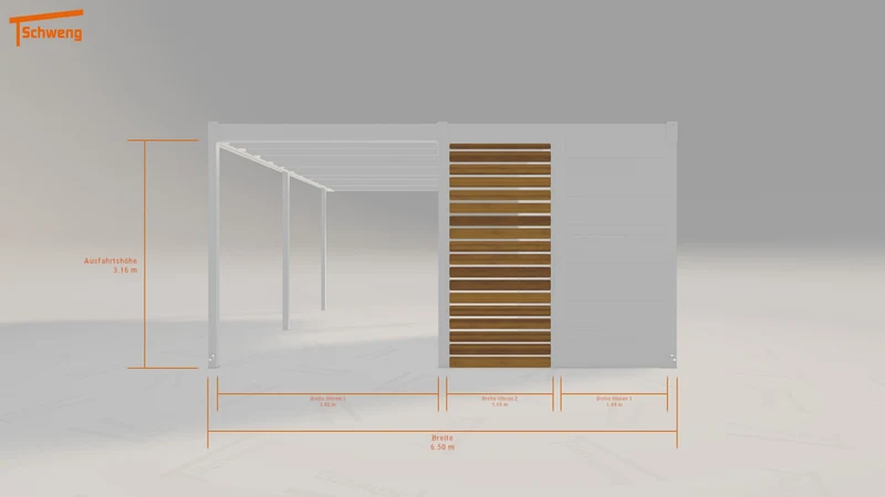 #DE Schweng Flachdachcarport C600 (ID 5mgwpz)