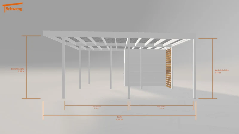 #DE Schweng Flachdachcarport C600 (ID 5mgwpz)