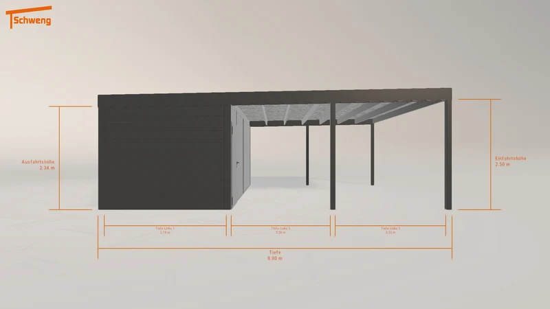 #DE Schweng Flachdachcarport C600 (ID 77g552) #MTG
