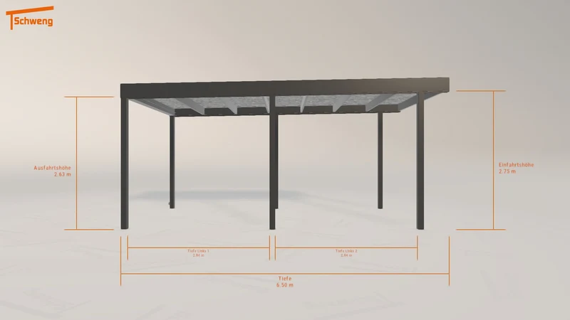 #DE Schweng Flachdachcarport C600 (ID 77gmnp)