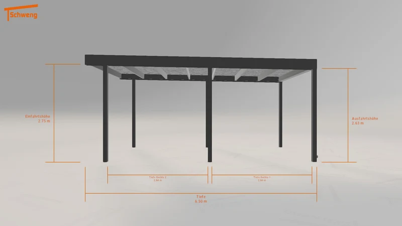 #DE Schweng Flachdachcarport C600 (ID 77gmnp)