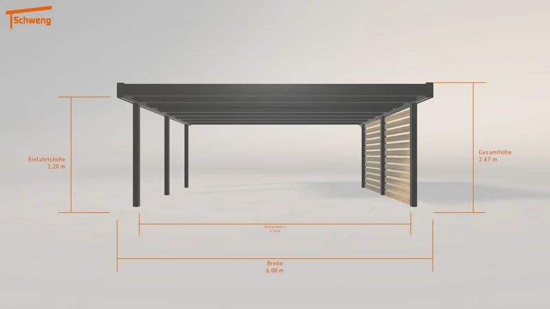 #DE Schweng Flachdachcarport C600 (ID k23gjm)