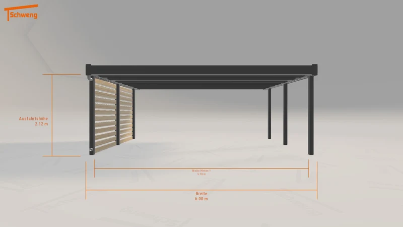 #DE Schweng Flachdachcarport C600 (ID k23gjm)
