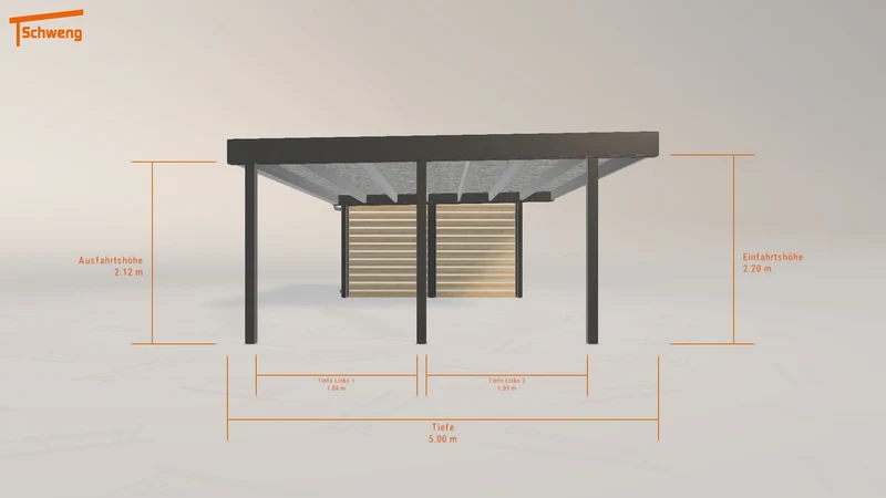 #DE Schweng Flachdachcarport C600 (ID k23gjm)