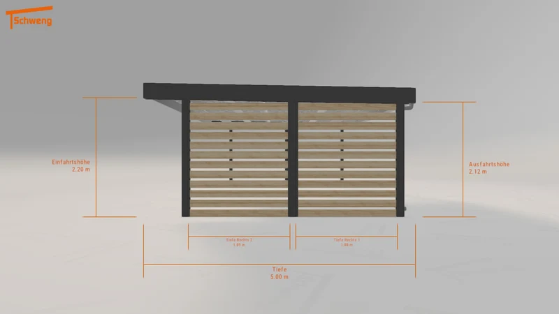 #DE Schweng Flachdachcarport C600 (ID k23gjm)