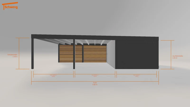 #DE Schweng Flachdachcarport C600+ (ID v4dp7q)