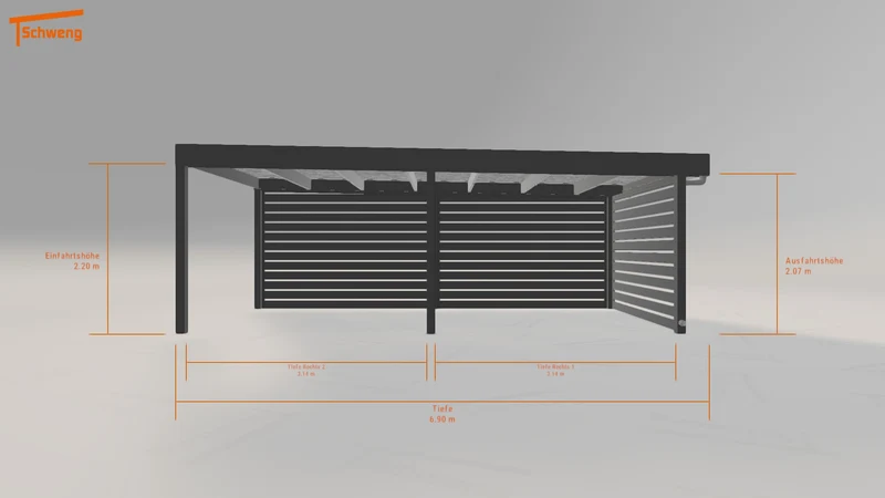 #DE Schweng Flachdachcarport C600 (ID 9wdpk7)