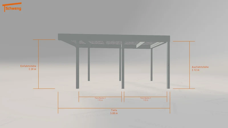 #DE Schweng Flachdachcarport C600 (ID 33g8bx)
