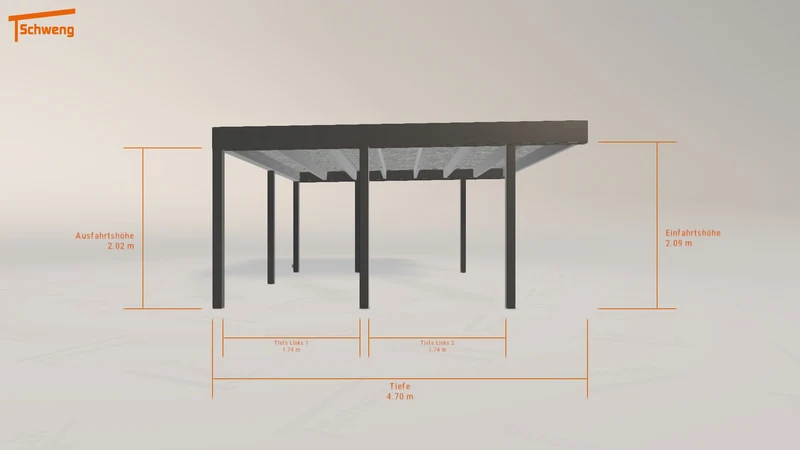 #DE Schweng Flachdachcarport C600+ (ID 33g7gq) #MTG