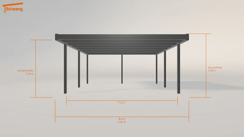 #DE Schweng Flachdachcarport C600 (ID mj35w4)