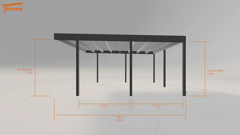 #DE Schweng Flachdachcarport C600 (ID mj35w4)