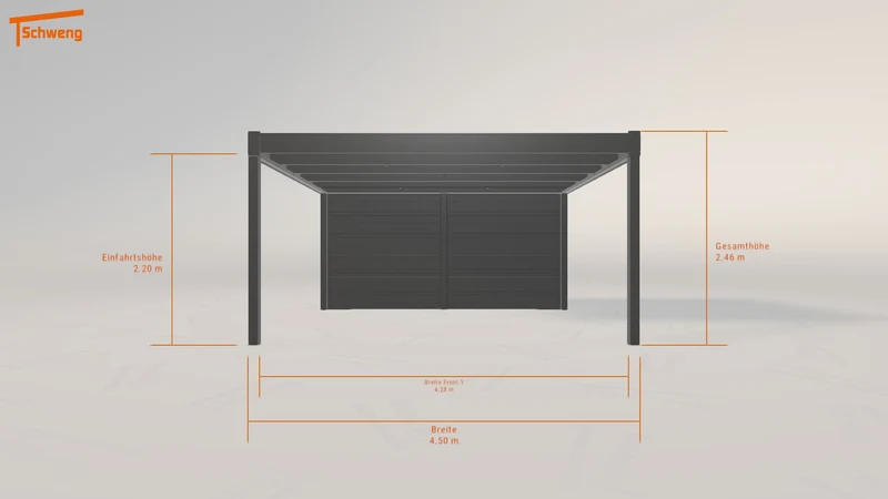 #DE Schweng Flachdachcarport C600 (ID 5mgdwz)