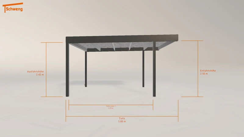 #DE Schweng Flachdachcarport C600 (ID 5mgnjd)