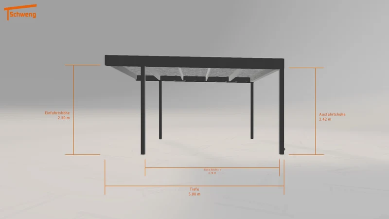 #DE Schweng Flachdachcarport C600 (ID 5mgnjd)