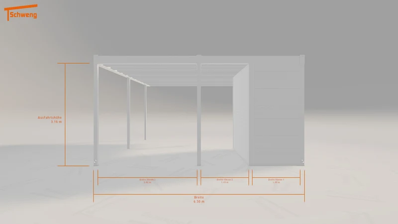 #DE Schweng Flachdachcarport C600 (ID jj39ym)