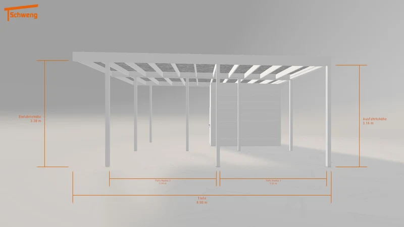 #DE Schweng Flachdachcarport C600 (ID jj39ym)