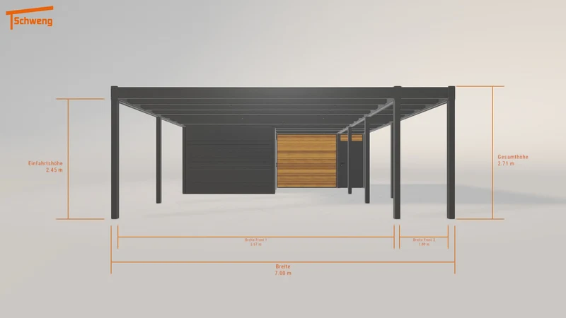 #DE Schweng Flachdachcarport C600 (ID x7k9k4)