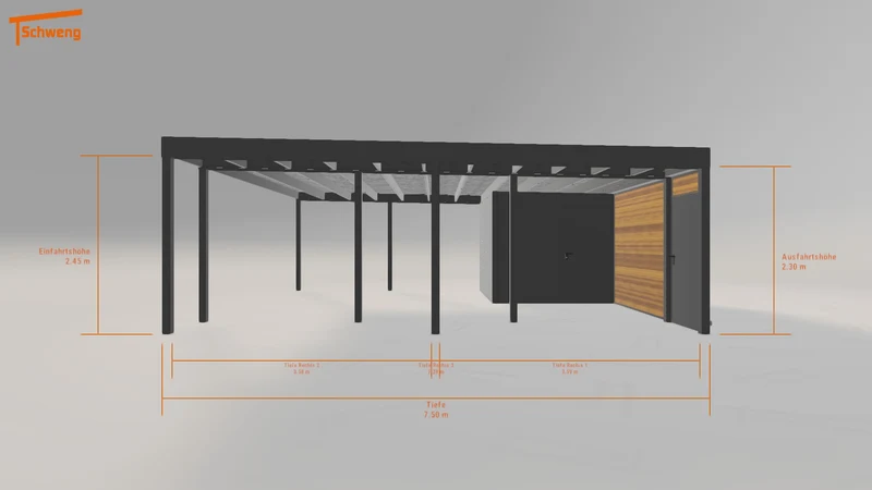 #DE Schweng Flachdachcarport C600 (ID x7k9k4)