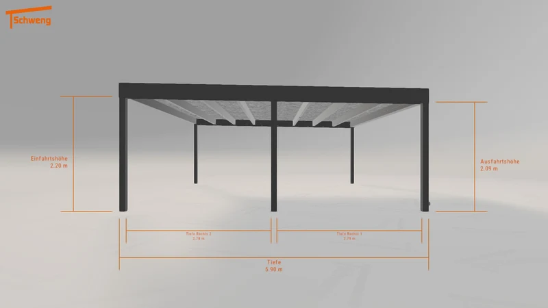 #DE Schweng Flachdachcarport C600+ (ID 2qggqb)