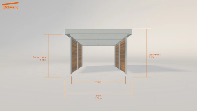 #DE Schweng Flachdachcarport C600 (ID n53n34)