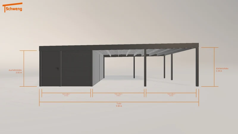 #DE Schweng Flachdachcarport C600 (ID qd3nn4) #MTG