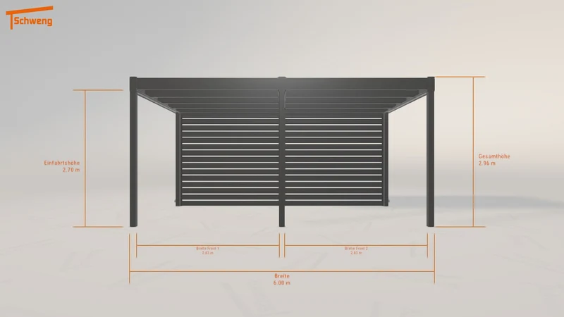 #DE Schweng Flachdachcarport C600 (ID 42gxx5)