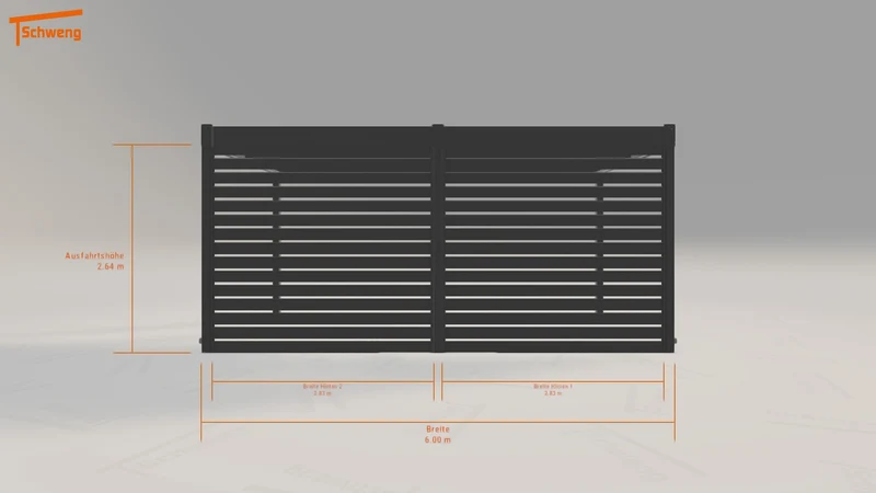 #DE Schweng Flachdachcarport C600 (ID 42gxx5)