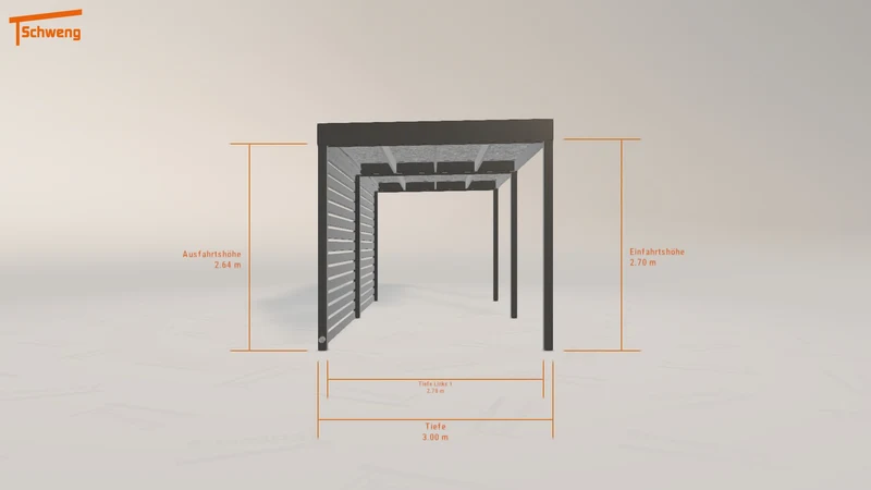 #DE Schweng Flachdachcarport C600 (ID 42gxx5)