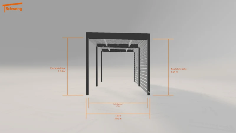 #DE Schweng Flachdachcarport C600 (ID 42gxx5)