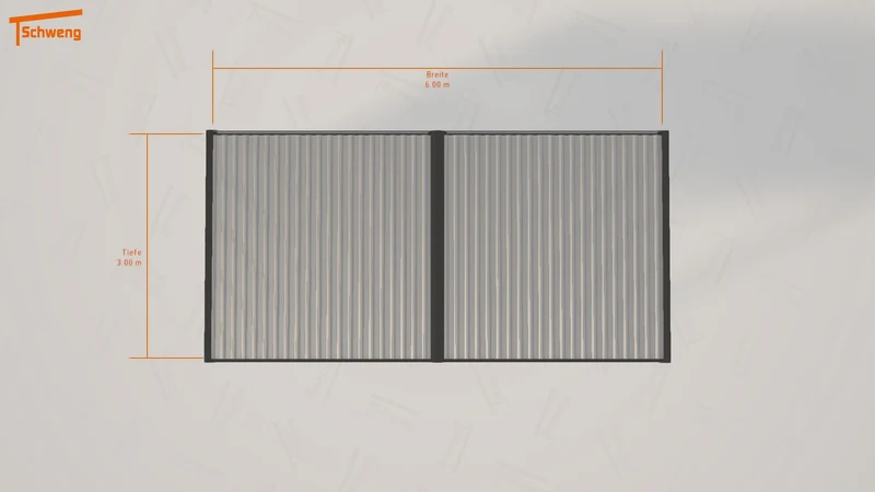 #DE Schweng Flachdachcarport C600 (ID 42gxx5)