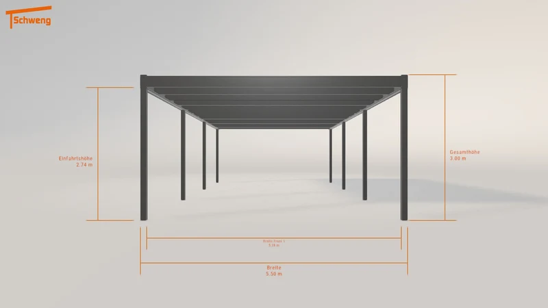 #DE Schweng Flachdachcarport C600 (ID 9wd5mv)