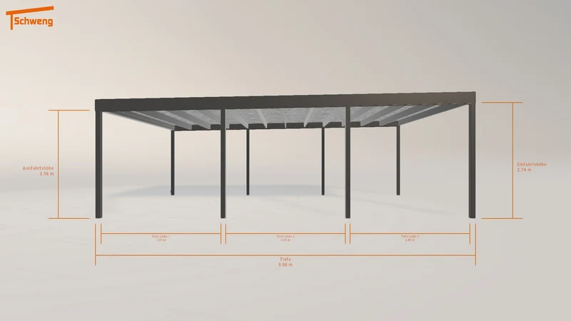 #DE Schweng Flachdachcarport C600 (ID 9wd5mv)