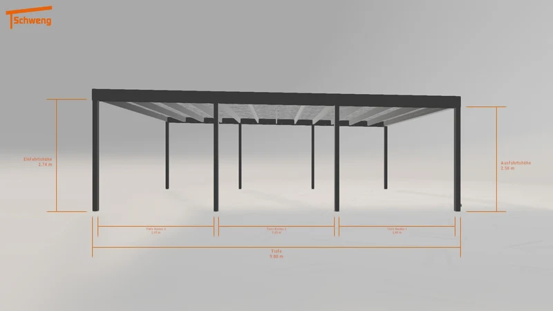 #DE Schweng Flachdachcarport C600 (ID 9wd5mv)