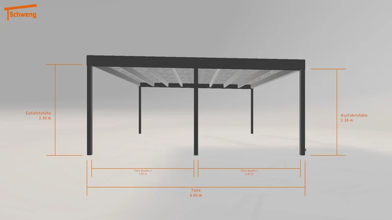 #DE Schweng Flachdachcarport C600+ (ID bk8q3p)