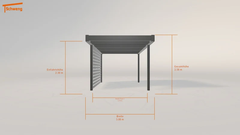 #DE Schweng Flachdachcarport C600 (ID ygkknb)