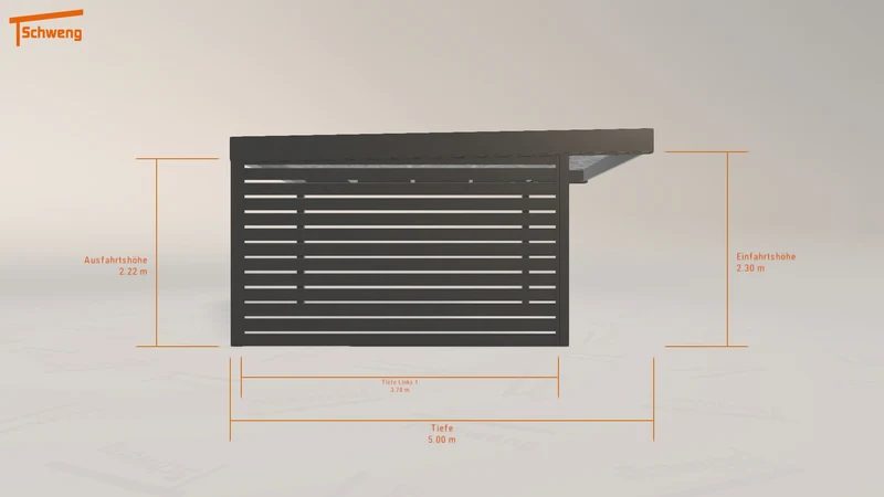 #DE Schweng Flachdachcarport C600 (ID ygkknb)