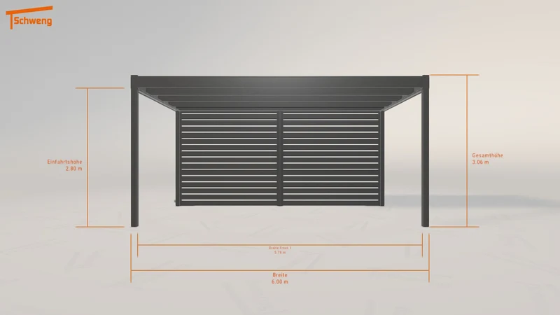 #DE Schweng Flachdachcarport C600 (ID 42gkn8)