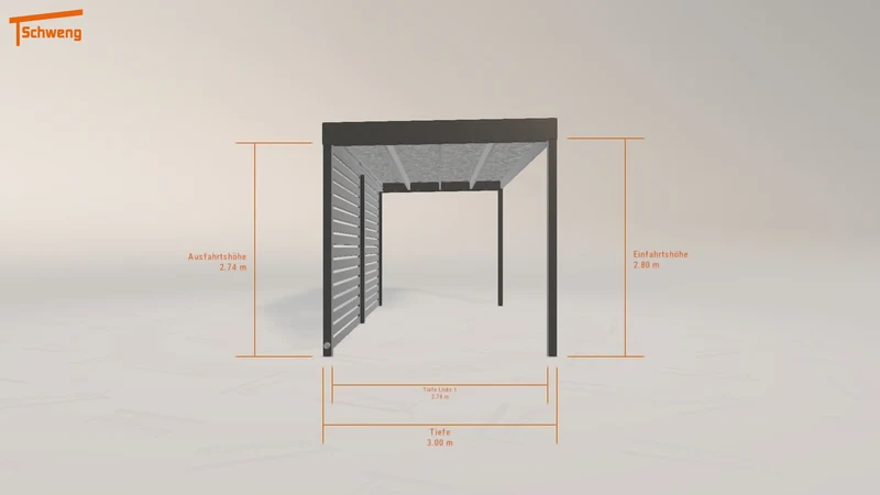 #DE Schweng Flachdachcarport C600 (ID 42gkn8)