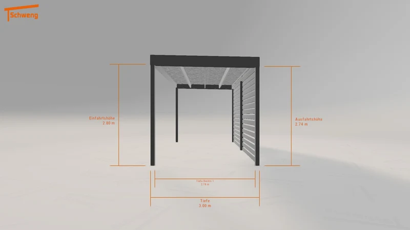 #DE Schweng Flachdachcarport C600 (ID 42gkn8)