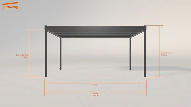 #DE Schweng Flachdachcarport C600 (ID k23gz5)