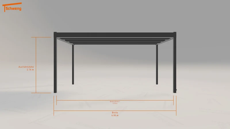 #DE Schweng Flachdachcarport C600 (ID k23gz5)