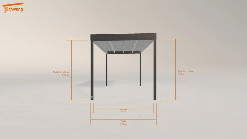 #DE Schweng Flachdachcarport C600 (ID k23gz5)